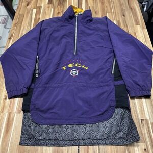 Vintage Ocean Pacific Jacket Mens L Purple 1/2 Zip Anorak Surf Tech Nylon 90s